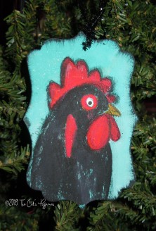 Black Chicken on teal